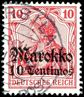 ARSILA ?.12.11, Klar Auf 10 C. Germania (dünne Stelle), Gepr. Bothe BPP, Katalog: 48 O - Deutsche Post In Marokko