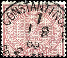 2 Reichsmark Mit Entwertung "Constantinopel 1 1/8 85", Tadellos., Katalog: V37 O - Turkey (offices)