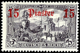 15 Pia. Auf 3 M. Deutsches Reich, Tadellos Postfrisch, Unsigniert, Kabinett, Mi. 220.-, Katalog: 34 ** - Turkse Rijk (kantoren)