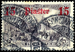 15 Piaster Mit Wasserzeichen, Gestempelt, Kabinett, Michel 600,-, Katalog: 46a O - Deutsche Post In Der Türkei