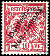 10 Pf. Krone/Adler Lilarot, Blau Gestempelt  HERBERTSHÖHE, Gepr. Jäschke-L. BPP, Katalog: 3b O - German New Guinea