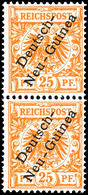 25 Pfennig Gelblichorange, Senkrechtes Paar, Postfrisch Ohne Signatur, Michel 200,-, Katalog: 5a ** - Deutsch-Neuguinea