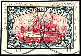 5 Mark Luxusbriefstück, Michel 600,-  Attest R.F. Steuer BPP, Katalog: 19 BS - Duits-Nieuw-Guinea