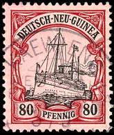 KAEWIENG 30/3 05, 5/5 07 Bzw. 3/5, Je Klar Auf 30, 40 Und 80 Pfg Schiffszeichnung, 30 Pfg Gepr. Pfenninger, Katalog: 12, - Duits-Nieuw-Guinea