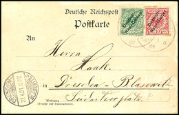 DEUTSCHE SEEPOST NEUGUINEA - ZWIEGLINIE (SINGAPORE) A/14.3.01 Auf 5 Und 10 Pfg. Auf Ansichtskarte Nach Dresden Mit Ankun - Deutsch-Neuguinea