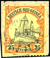 25 Pfg Schiffszeichnung Auf Briefstück, Fremdentwertung Klar Und Zentr. YAP KAROLINEN 20/8 09, Katalog: 11 BS - Altri & Non Classificati