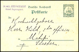 905, (ca.), Ganzsachenkarte 5 Pfg Kaiseryacht Mit Vorderseitigem Absenderstempel "DR. MED. JOSEPH SEIBERT / KAISERL. REG - Other & Unclassified