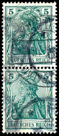 5 Pfennig Königsberg- Ausgabe Im Senkrechten Paar, Teilstempel Pangani (Aushilfstype 16), Teil Vom Ankunftsstempel Dares - German East Africa