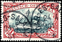 2 P. Bis 3 Rp. Schiffszeichnung, 11 Werte Kpl. Gest., 3 Rp. Gepr. Bothe, Mi. 450,-, Katalog: 11/23 O - Deutsch-Ostafrika