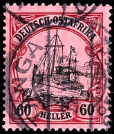 60 H. Schiffszeichnung Mit Wz., Klar Gest. "TANGA 23.11.074", Mi. 240,-, Katalog: 37 O - Deutsch-Ostafrika