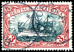 3 Rp. Schiffszeichnung Mit Wz.dunkelrot, Gest. "BUKOBA 3710 13"; Mi. 300,-, Katalog: 39IAb O - Duits-Oost-Afrika