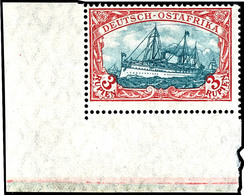 3 Rp. Schiffszeichnung, Kriegsdruck, Mittelstück Type II, Linke Untere Bogenecke Postfrisch, Gepr. Bothe BPP, Mi. 150,-, - German East Africa