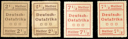 Notausgabe Wuga, 2½ Und 7½ Heller, Je Type I Und II, Ungebraucht O.G., Mi. 240,-, Katalog: III/IV,I/II (*) - Duits-Oost-Afrika