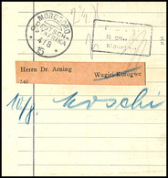 MOROGORO  *  4/8  *  15,  2 1/2  Heller Frei Lt. Einn. Nachw. In Morogoro, Franko Handschriftlich, Streifbandvorderseite - Afrique Orientale