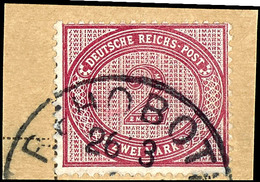 2 Mark In E-Farbe, Entwertet Mit Seltenem Stempel "REHOBOT 26/8" Auf Briefstück, Steuer X 10!, Katalog: V37e BS - Deutsch-Südwestafrika