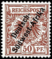 50 Pfennig, Postfrisch, Kabinett, Ohne Signatur, Michel 750,-, Katalog: II ** - Sud-Ouest Africain Allemand