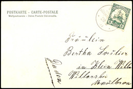 AUB 28.3.09 - Klar Auf Postkarte Mit 5 Pfennig Kaiseryacht Adressiert Nach Klein Willa Bei ...., Seltener Stempel Auf Ga - Sud-Ouest Africain Allemand