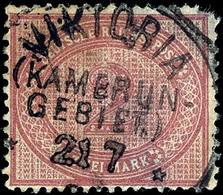 2 Reichsmark In C-Farbe, Entwertet Mit Seltenem Stempel "Viktoria Kamerun-Gebiet 21 7 88 (?)" Marke Dünn Und Eckfehler - - Kameroen