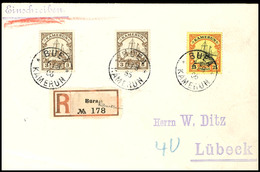 BUEA, 25 Und 2 Mal 3 Pfennig Auf Einschreibebrief, Kabinett, R- Zettel Mit Handschriftlicher Ergänzung Kamerun, Selten,  - Cameroun
