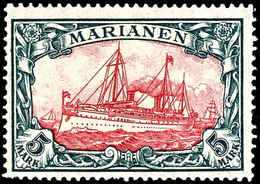 5 Mark Postfrisch, Min. Herstellungsbedingte Zahnunebenheit, Pracht, Michel 250,-, Katalog: 21B ** - Mariana Islands