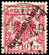 10 Pfennig Gestempelt, Pracht, Michel 110,-  Gepr. Mansfeld, Katalog: 3I O - Marshalleilanden