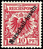 10 Pfg Sogen. Berliner Ausgabe, Markenfarbe Dunkelrosa(rot) (UV Gelblichorange), Farbfrisch, Sehr Gut Gezähnt, Ungebrauc - Marshalleilanden