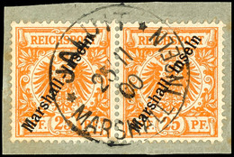 25 Pfennig Waagerechtes Paar, Kabinettbriefstück  Gepr. Bothe, Steuer BPP, Michel 110,-, Katalog: 11a BS - Isole Marshall