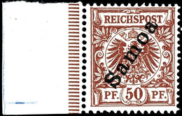 50 Pfg Krone/Adler Mit Linkem Bogenrand, Tadellos Postfrisch, Unsigniert, Falzspur Im Rand Ohne Belang, Luxus, Mi. 150.- - Samoa