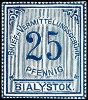 1916, Probedruck 25 Pfg Blau, Ungebraucht Mit Originalgummierung, Kleine Dünne Stelle - Tolerierbar, Ansonsten Tadellose - Sonstige & Ohne Zuordnung