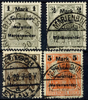 1 M. - 5 M. Aufdruckausgabe, Gest., Mi. 130.-, Katalog: 22/25 O - Altri & Non Classificati