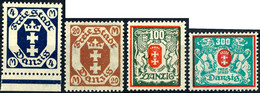 Kleines Staatswappen, Lot Von 4 Marken, Alle Postfrisch Mit Abart "Ohne Unterdruck", Nr.123 YF, 126 YF, 128 YF, 130 F, A - Sonstige & Ohne Zuordnung