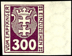 300 Pfg Portomarke, Abart "ungezähnt", Tadellos Ungebraucht, Katalog: 10U * - Autres & Non Classés