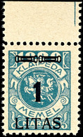 1 Litas Auf 1000 Mark, Postfrisch Vom Oberrand, Kurzbefund Huylmanns BPP, Mi. -,-, Katalog: 192IV ** - Memelland 1923