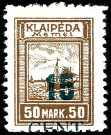 15 C. Auf 50 M. Grünaufdruck, Aufdruck Type IV, Tadellos Ungebraucht, Gepr. Matheisen BPP, Mi. 700.-, Katalog: 234IV * - Memel (Klaipeda) 1923