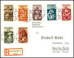 40 C Bis 5 Fr. Volkshilfe 1934 Komplett Auf Satz-R-Brief, Mi. 300,--, Katalog: 171/77 BF - Sonstige & Ohne Zuordnung