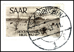 5 + 5 Bis 25 + 25 Fr. Hochwasserhilfe Kpl. Auf Briefstücken, Sauber Gestempelt "SAARBRÜCKENM 31.12.48", Tadellos, Neues  - Sonstige & Ohne Zuordnung