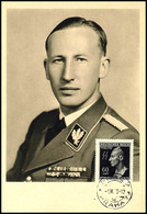 60 H. Heydrich Mit Stempel PRAG 4.VI.43 Auf Maximum-Karte "SS-Obergruppenführer Heydrich" In Tadelloser Erhaltung.  BF - Boehmen Und Maehren