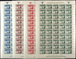 12 + 8 - 50 + 50 Gr. Winterhilfe, Vollständige Originalbogen Zu 50 Marken, 4 Werte Komplett, Form-Nr. 2, 1, 1, 1, Postfr - Other & Unclassified