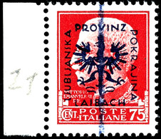 75 C. Freimarke Mit Probeaufdruck In Type I Statt Type II Mit Linkem Bogenrand, Amtliche Blaustiftentwertung, Tadellos P - Autres & Non Classés