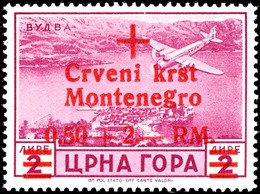 25 C. Bis 2 Lire Mit Neuem Wertaufdruck "Rotes Kreuz", Tadellos Postfrischer Satz Mit 7 Werten, Mi. 350.-, Katalog: 29/3 - Deutsche Bes.: Montenegro