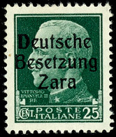 25 Cmi., Type IV, Ungebraucht Mit Falzspur, Sign. Ludin, Kurzbefund Brunel VP (2018): "Die Erhaltung Ist Einwandfrei", M - German Occ.: Zara