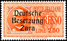 1,25 Und 2,50 L. Eilmarken, Je Aufdruck Von Feld 11 Mit Fremdtype "c", Postfrisch, Sign. Ludin BPP, Kurzbefund Brunel (2 - German Occ.: Zara