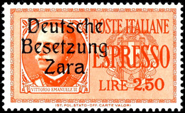 1,25 Und 2,50 L. Eilmarken, Je Aufdruck Von Feld 27 Mit Fremdtype 2. "a" In Zara, Postfrisch, Sign. Ludin, Kurzbefund Br - Occup. Tedesca: Zara