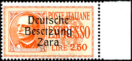 1,25 Und 2,50 L. Eilmarken, Je Aufdruck Von Feld 30 Mit Fremdtype "s" In Besetzung, Postfrisch, Sign. Ludin, Kurzbefund  - Occ. Allemande: Zara