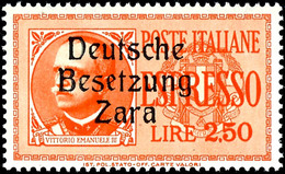 1,25 Und 2,50 L. Eilmarken, Je Aufdruck Von Feld 33 Mit Fremdtype "e" In Besetzung, Postfrisch, Sign. Ludin, Kurzbefund  - German Occ.: Zara