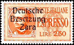 1,25 Und 2,50 L. Eilmarken, Je Aufdruck Von Feld 43 Mit Fleck Im 1. "a" In Zara, Postfrisch, Sign. U.a. Ludin, Kurzbefun - Duitse Bez.: Zara