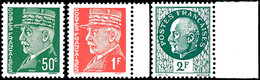 50 C. 1 Und 2 Fr., Marschall Petain, Je Postfrisch, Sign. Hosang, Mi. 370,-, Katalog: 40,42,46 ** - Autres & Non Classés