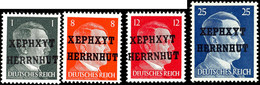 1 Pf., 8 Pf., 12 Pf. Und 25 Pf. Hitler Mit Aufdruck, Postfrisch, Bis Auf 8 Pf. Alle Sign. Richter, Katalog: 1,u.a. ** - Herrnhut