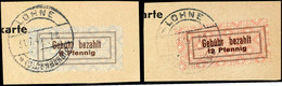 6 Und 12 Pfg. Type II, Je Gebührenzettel Auf Briefstück, LOHNE 31.7.45, Mi. 130,-, Katalog: 1,2 II BS - Lohne