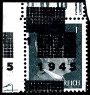 1 Pfg Hitler Schwarzgrau, Aufdruck-Type I, Mit Doppeltem Aufdruck, Mit Linker Oberer Bogenecke, Tadellos Postfrisch, Fal - Autres & Non Classés
